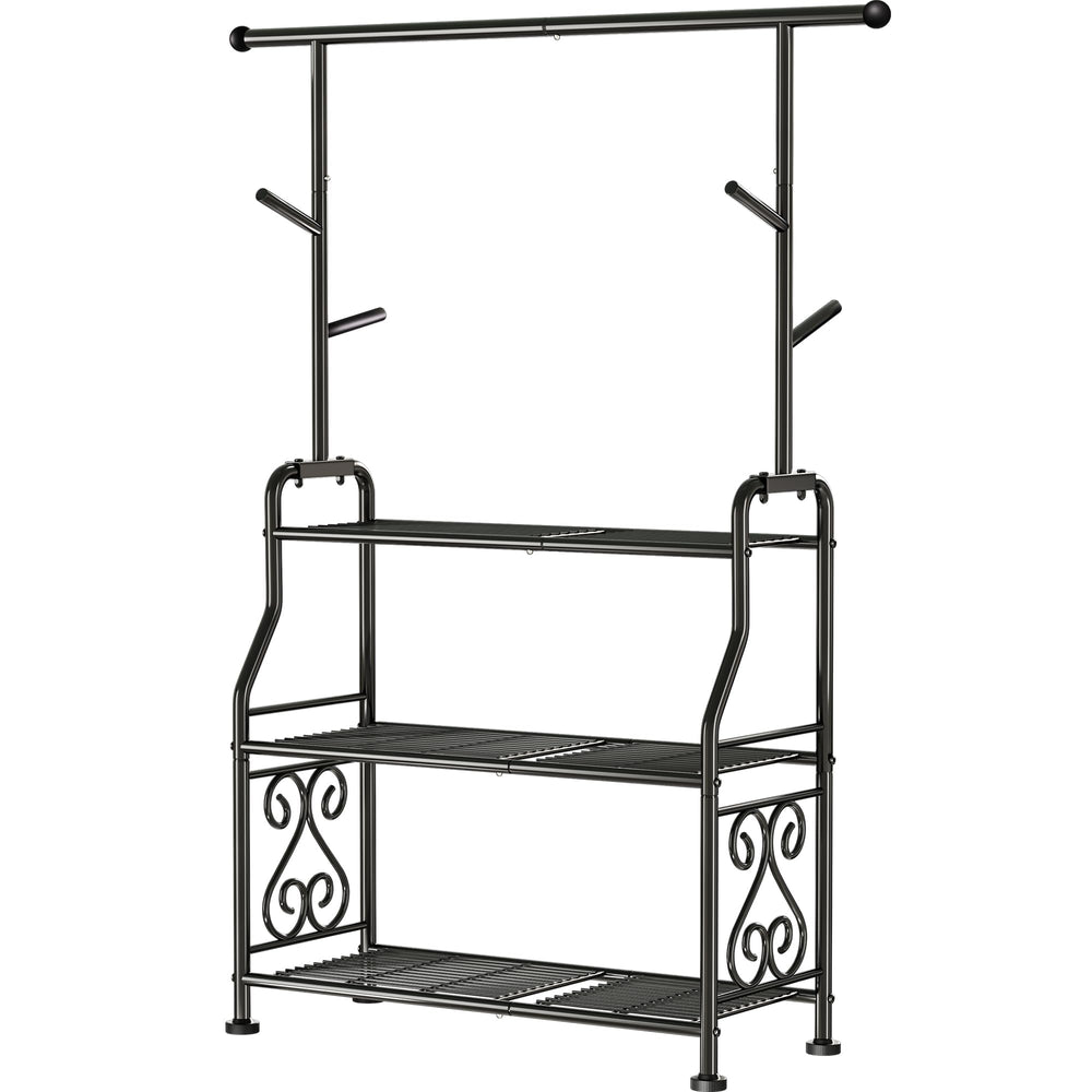GIOTORENT stand styled with hanging planters demonstrating layered display