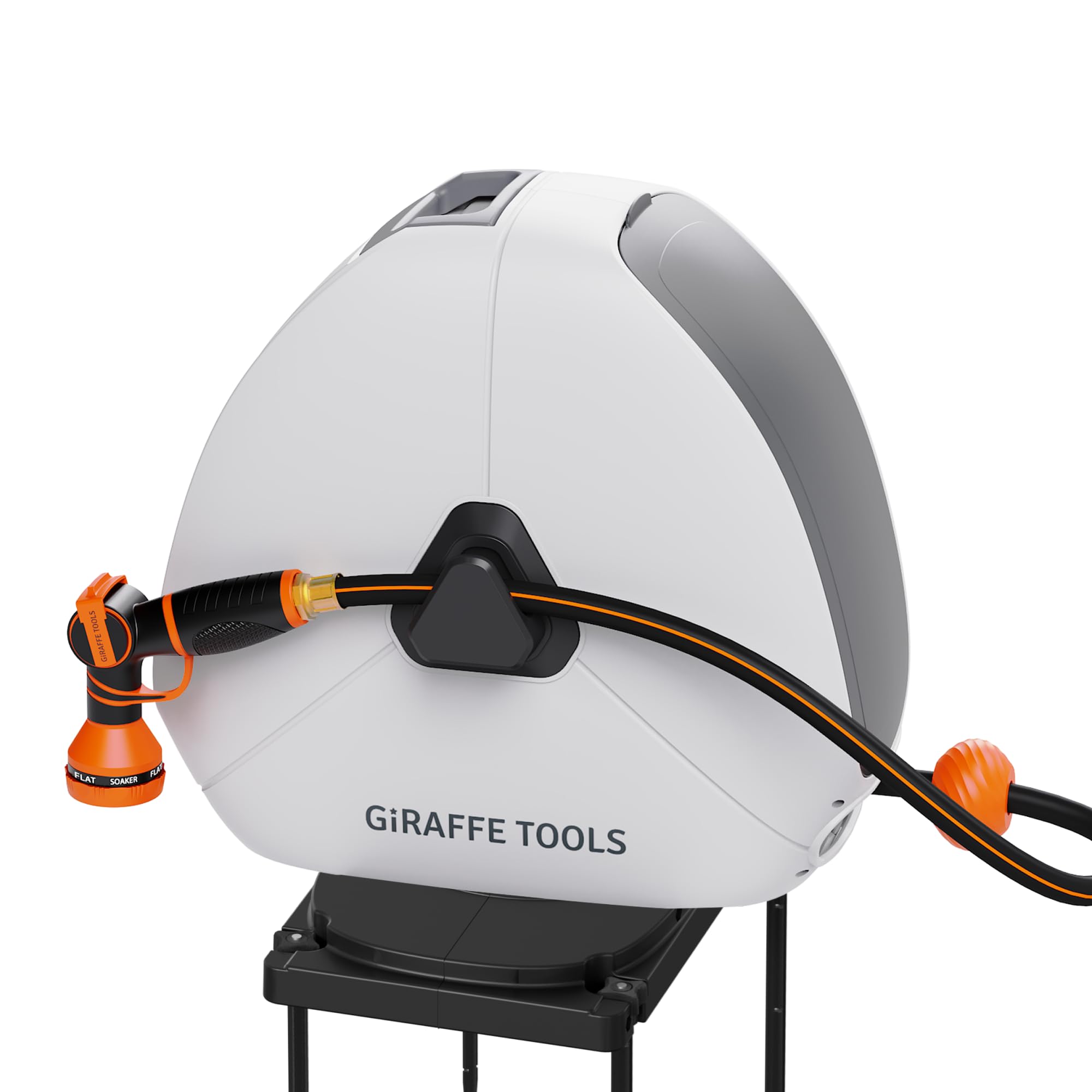 Giraffe Tools front packaging showing reel and hose, highlights ready-to-use convenience