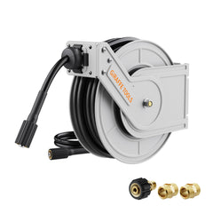 Giraffe Tools front view showing reel and mounting brackets for neat storage