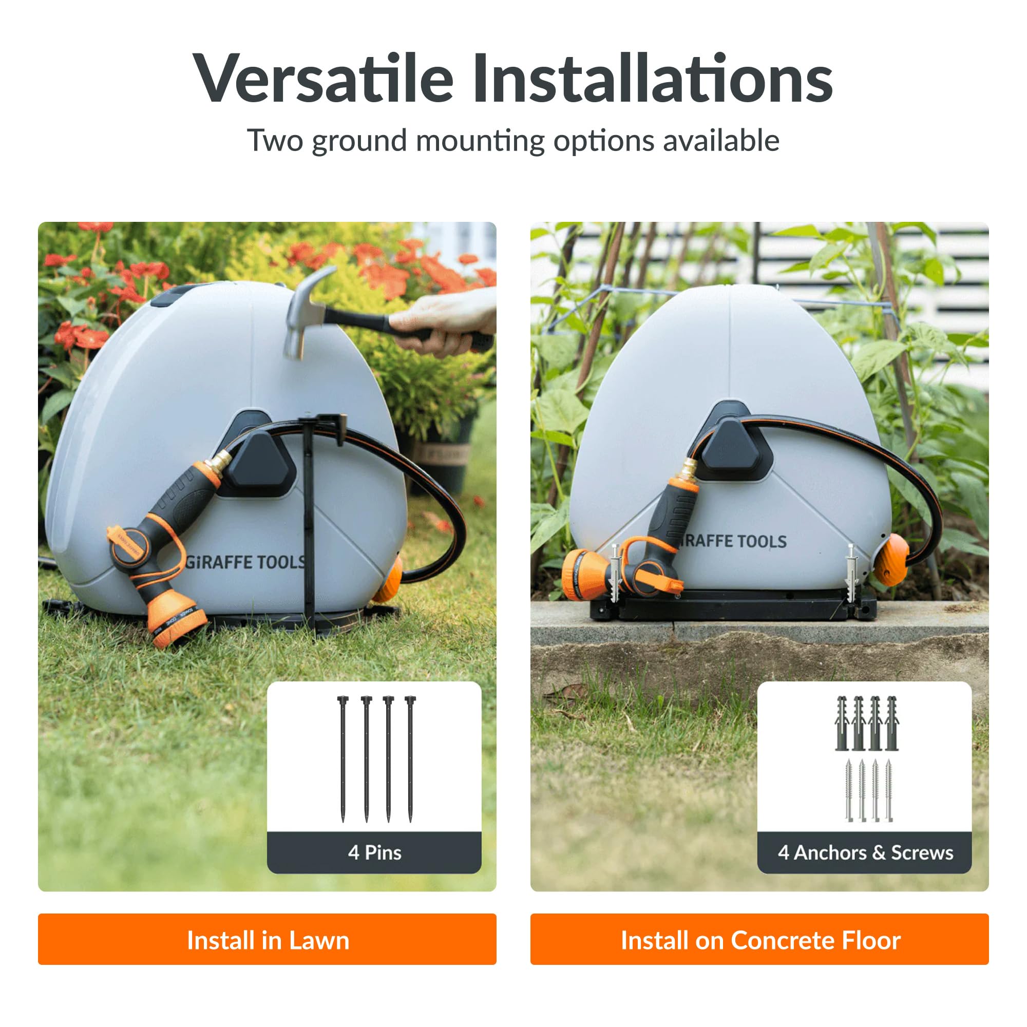 Giraffe Tools hose locked at length, any-length lock keeps hose secured for precision
