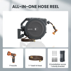 Giraffe Tools hose pulled and locked at specific length demonstrating tidy, no-drag convenience