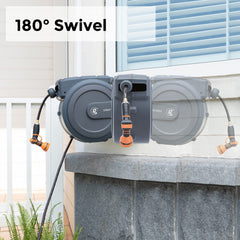 Giraffe Tools nozzle displaying seven spray patterns for watering, washing, and cleaning versatility