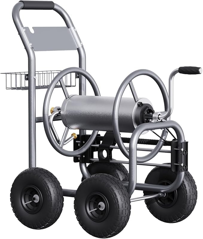 Giraffe Tools front view of reel cart showing sturdy build and capacity benefit