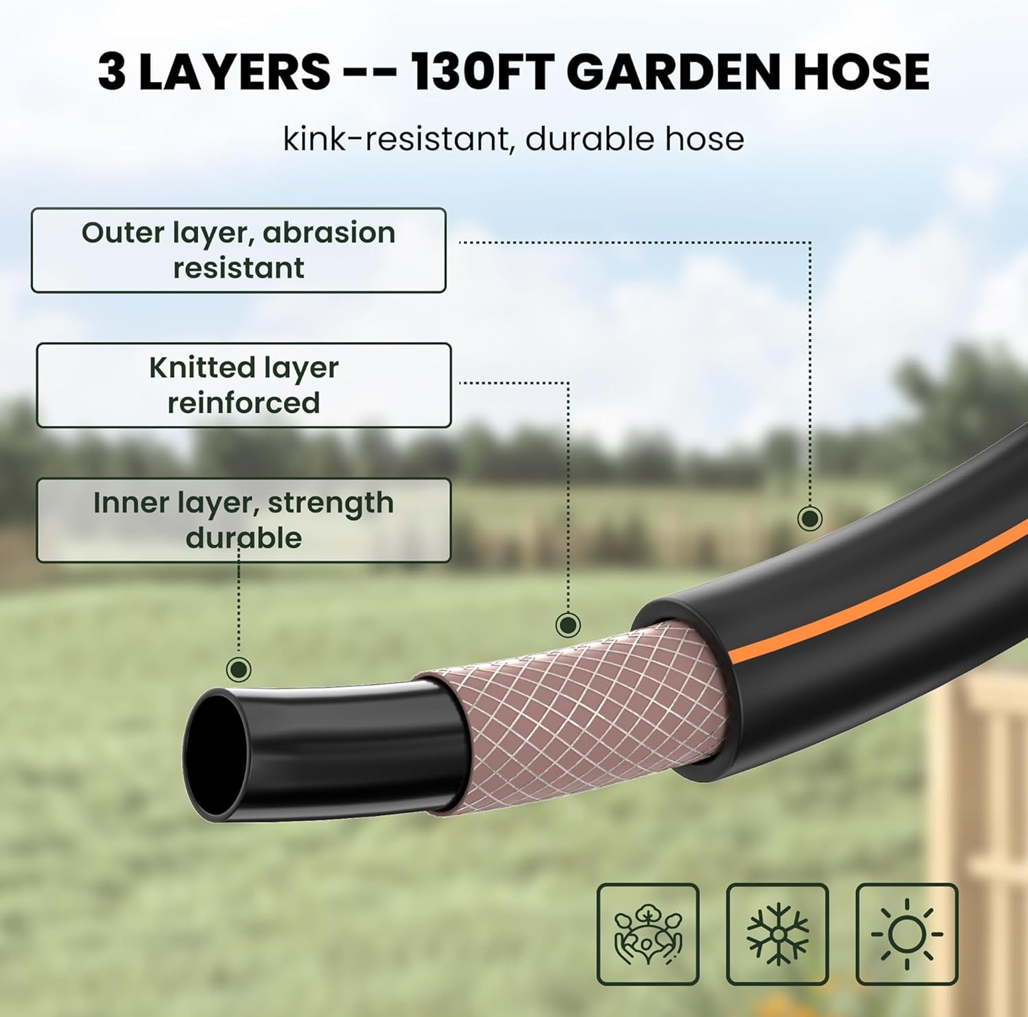 Giraffe Tools swivel action in use allowing wide watering coverage easily