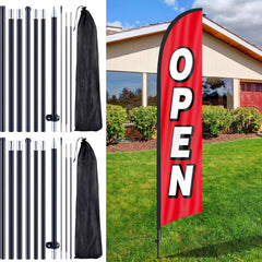 Gisafai front view of two packed flag pole kits for quick setup