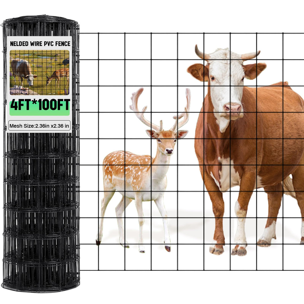 Gisafai front view of 4x100 ft roll showing compact packaging and black finish for easy handling