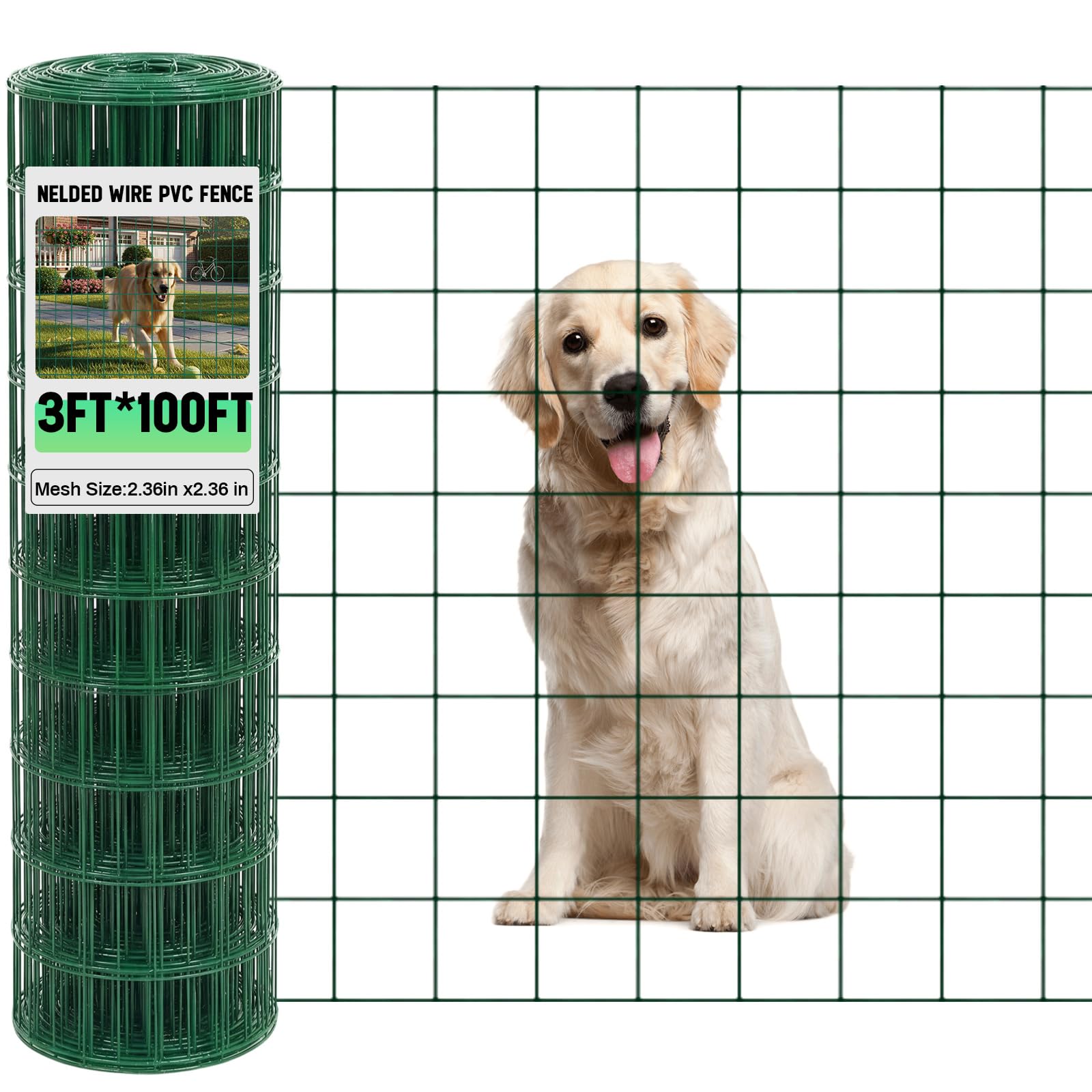 Gisafai front view of 3x100 ft roll showing durable protective fencing benefits