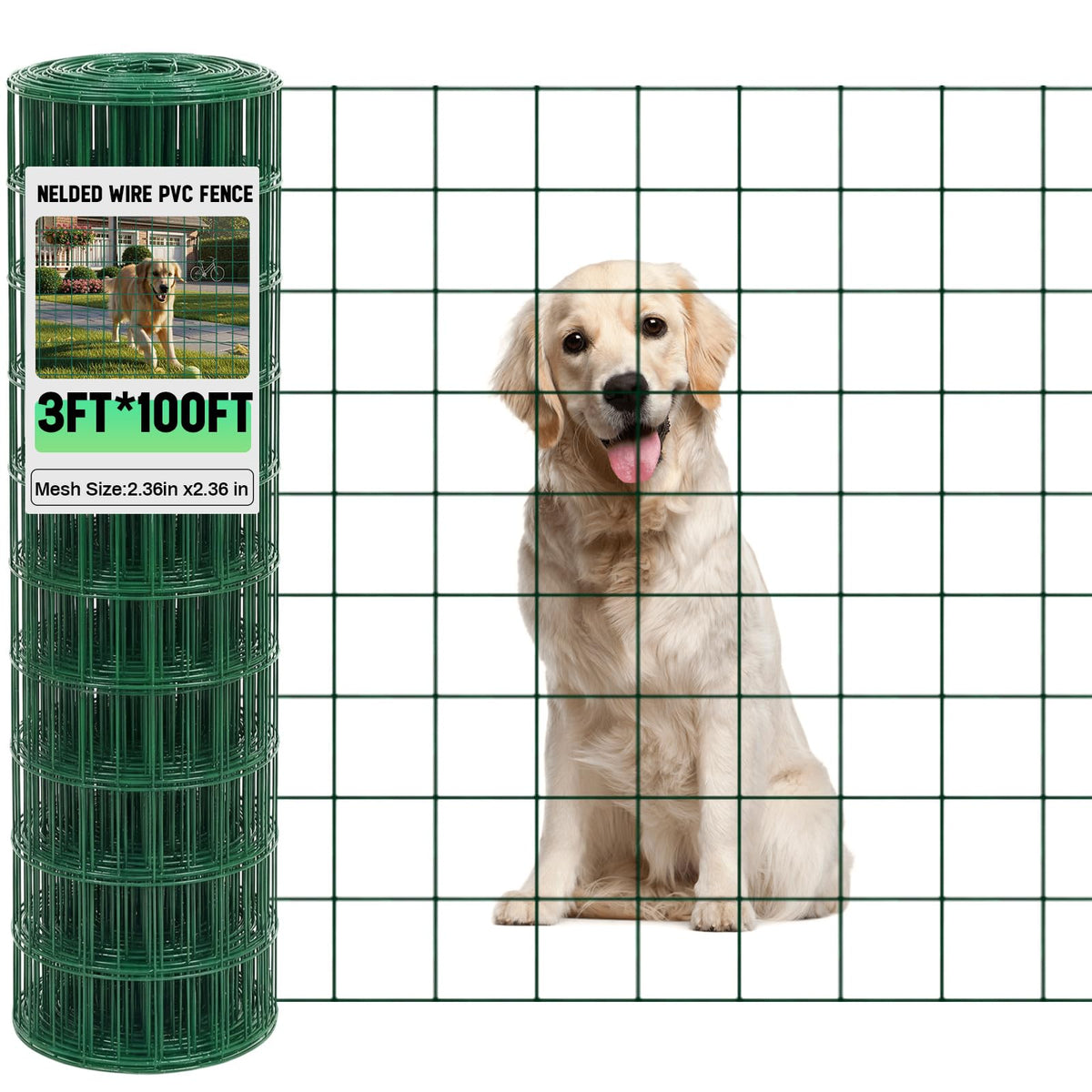 Gisafai front view of 3x100 ft roll showing durable protective fencing benefits