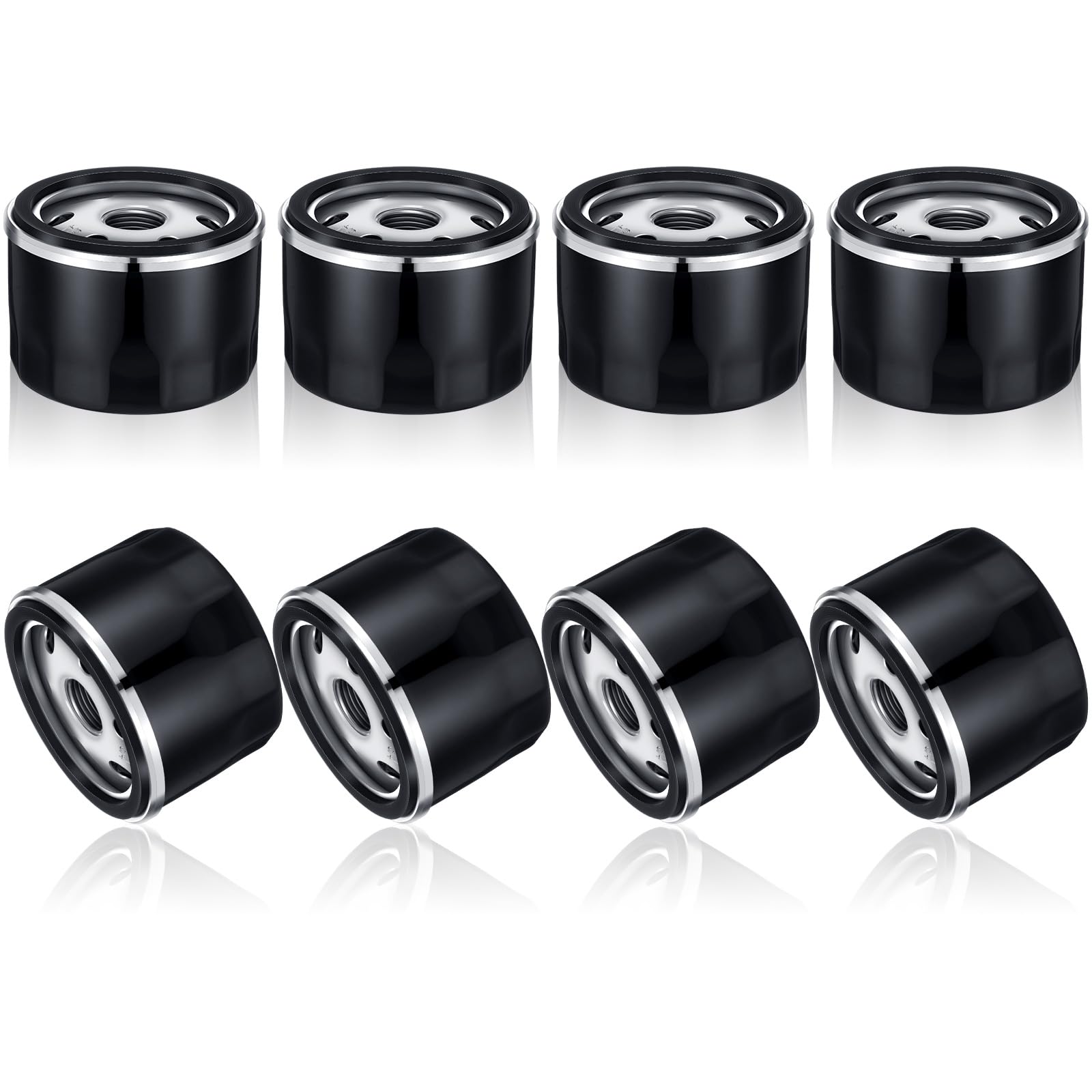 Gisafai front view of eight oil filters showing packaging and quantity benefit