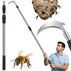 Gisafai front view of tool showing pole and scraper head for safer nest removal