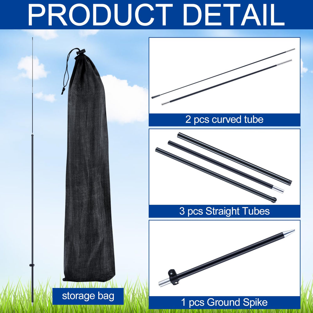 Gisafai ground stake driven in soil with pole base showing secure outdoor anchoring benefit