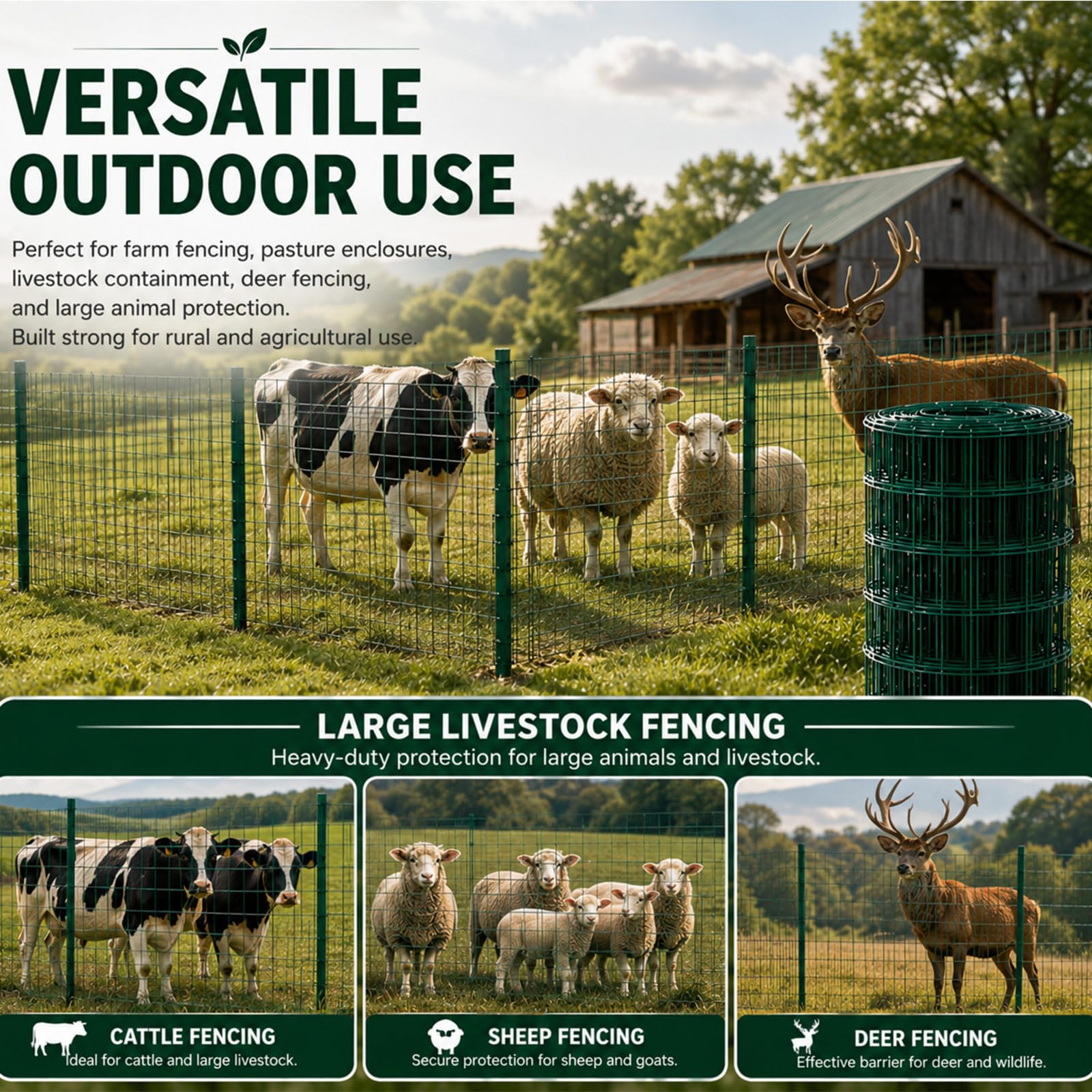 Gisafai installed on wood posts illustrating simple DIY mounting and sturdy barrier