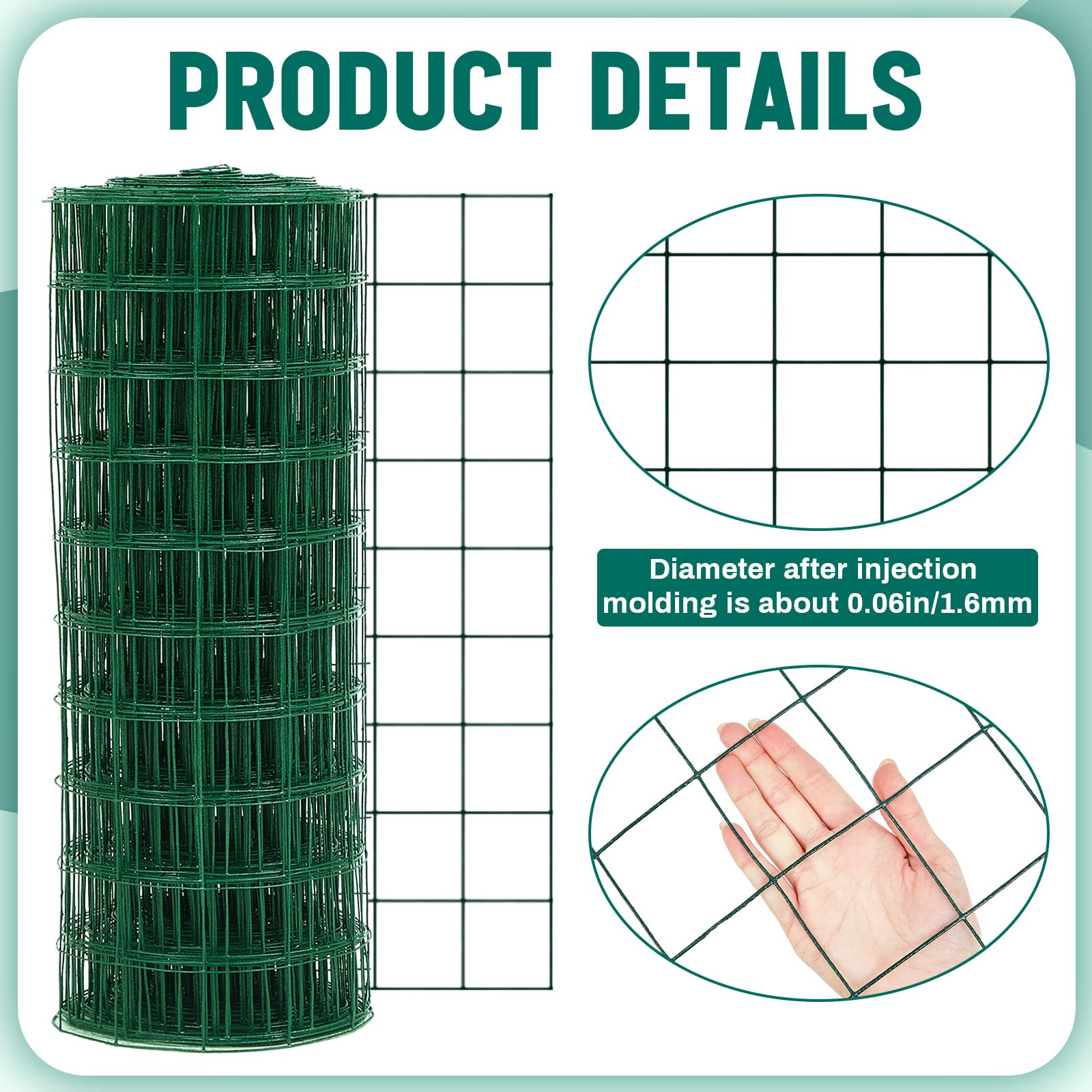 Gisafai image showing 2.36 inch square mesh for clear visibility and protection