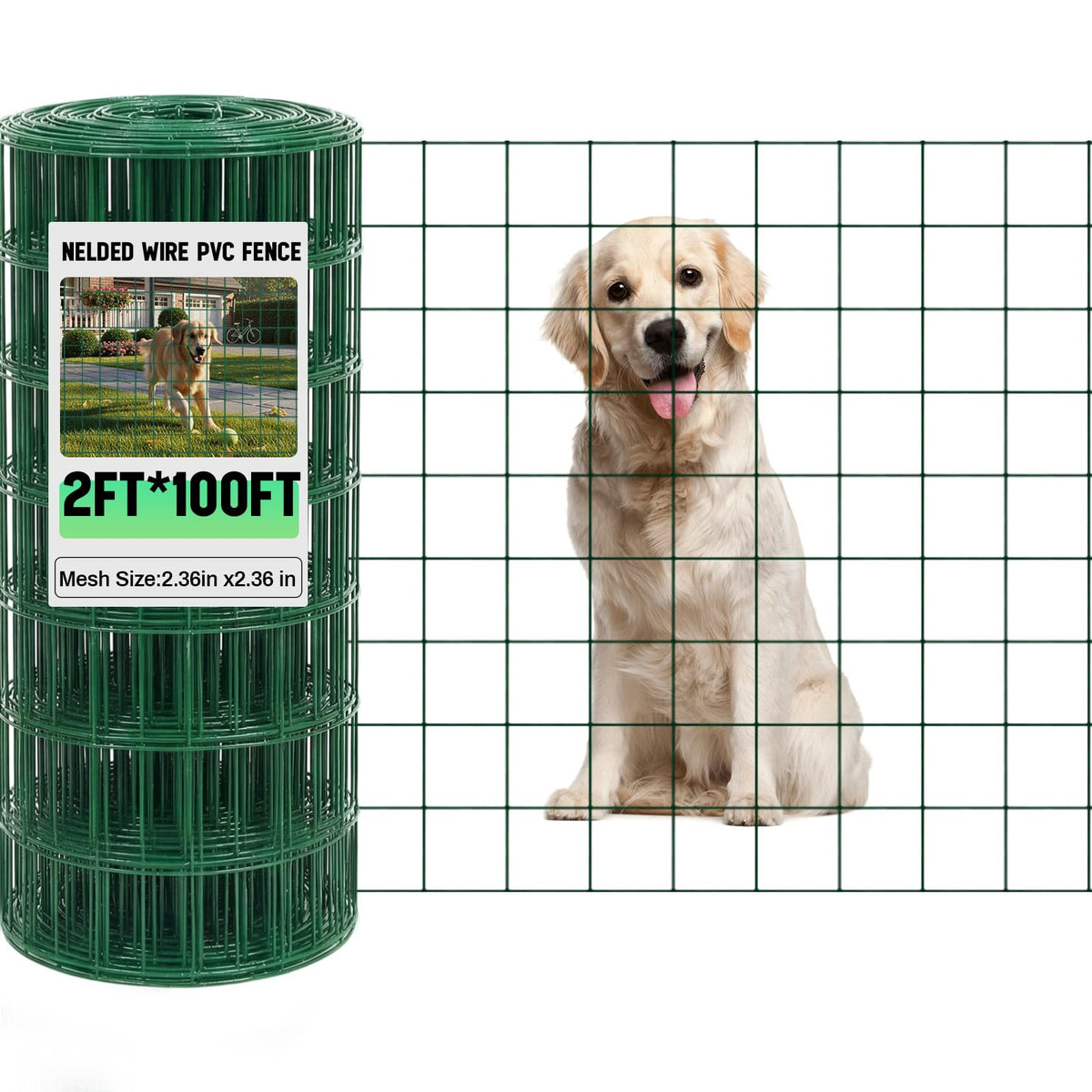 Gisafai roll front view showing compact 2 ft x 100 ft size and green finish