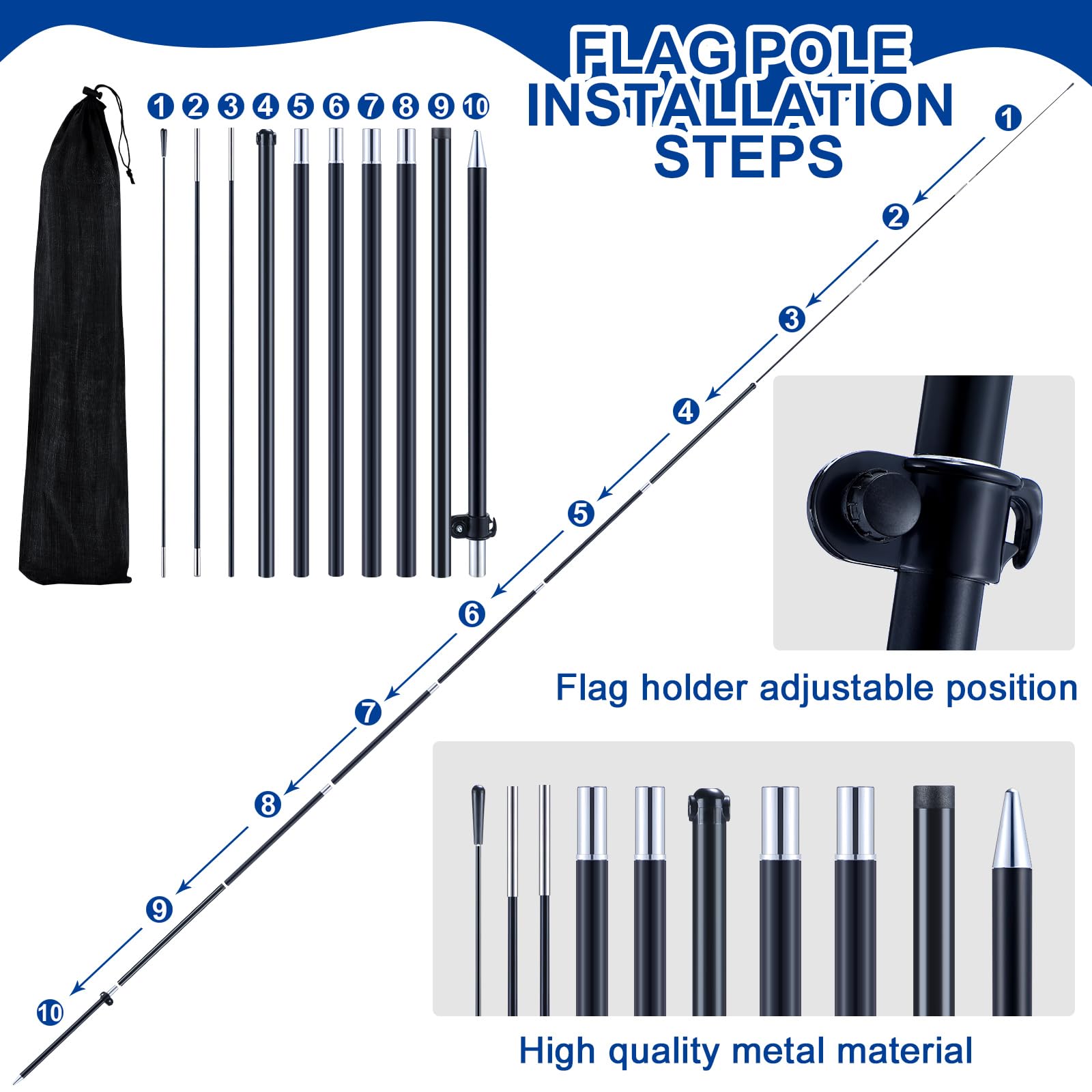 Gisafai metal ground stake driven in soil securing pole for stable display