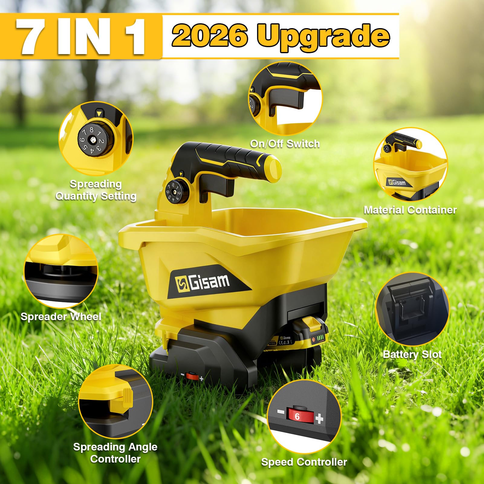 Gisam dual 2000mAh batteries with charger beside unit for uninterrupted outdoor work