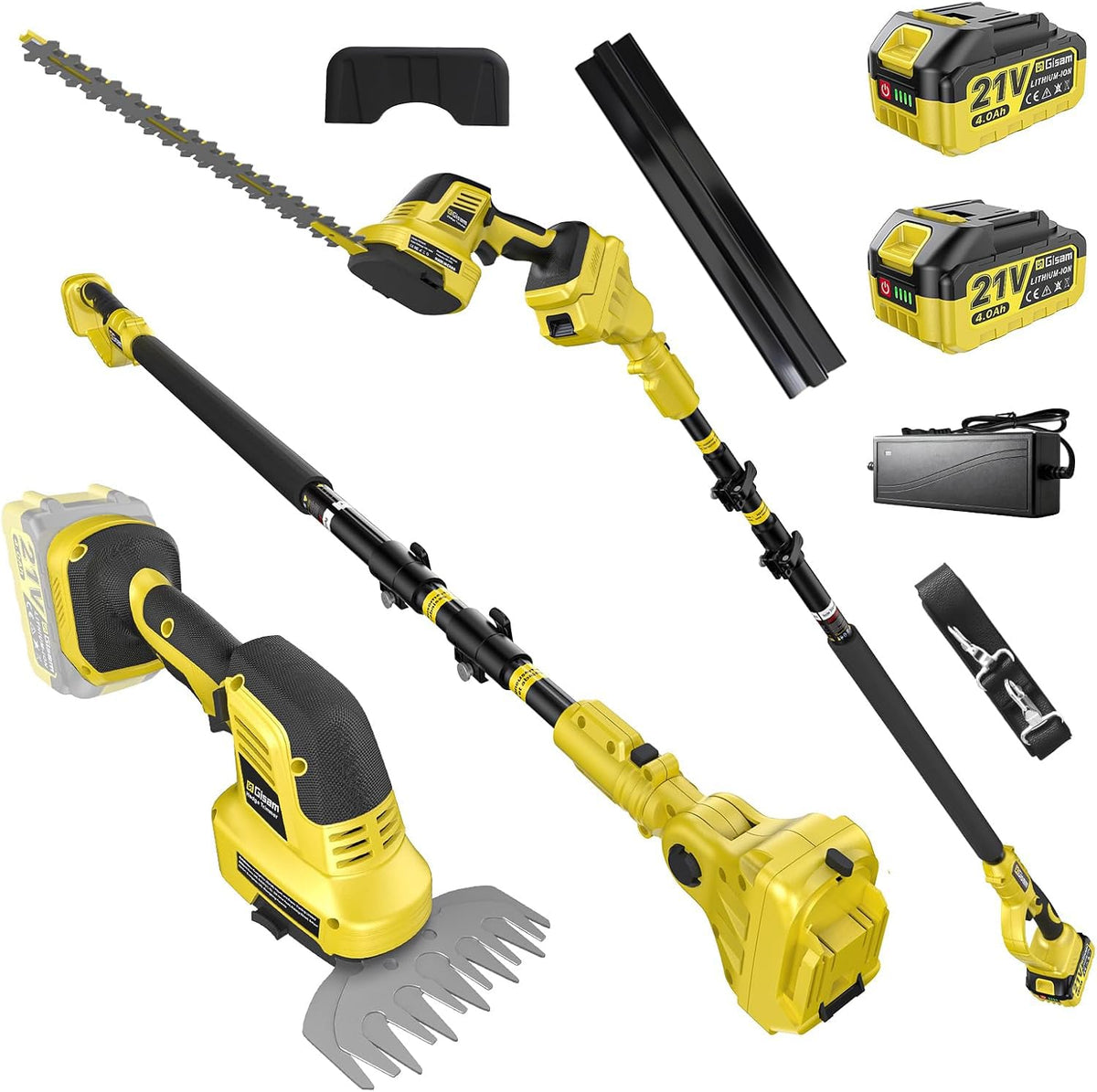 Gisam front view of 4-in-1 trimmer showing controls and ergonomic grip for easy handling