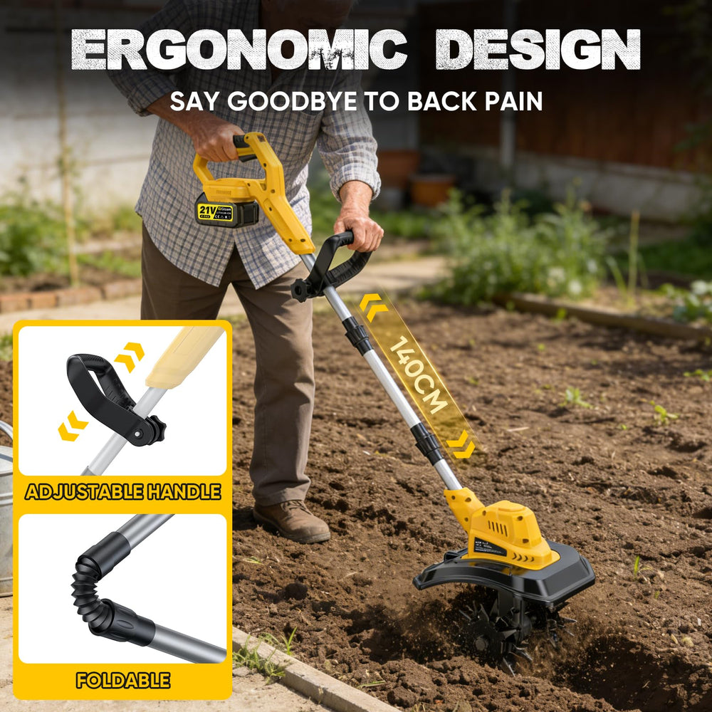 Gisam ergonomic handle and telescopic pole reducing back strain