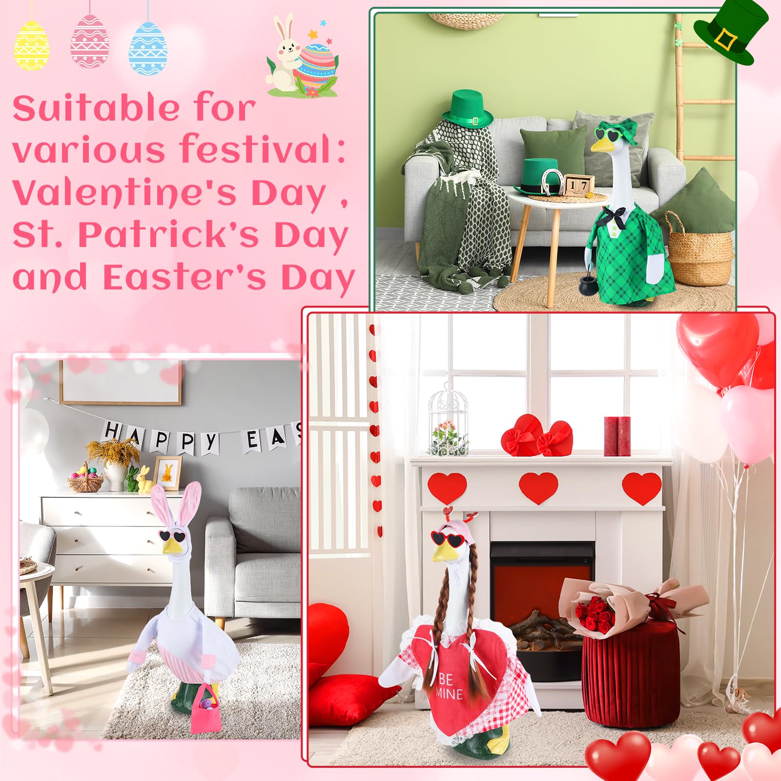 gisgfim Easter bunny outfit with ears demonstrating springtime charm for lawn displays