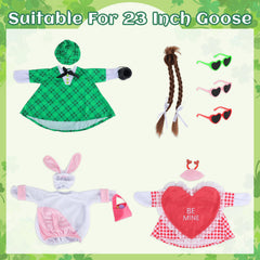 gisgfim Valentine outfit displayed on goose showing heart motif for festive curb appeal