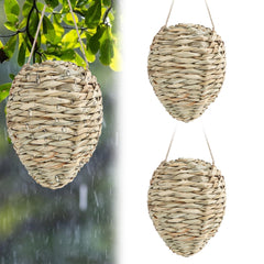 GJL front view of two large reed wasp nest decoys showing natural look and deterrence