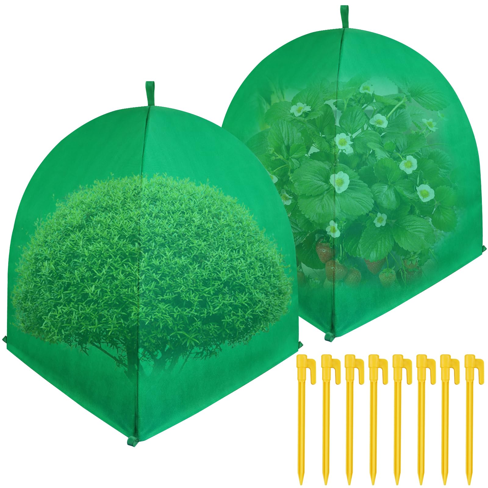 GJL front view shrub tent protecting a potted plant for winter safety