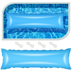 GJQ front view of 4x15Ft pool pillow showing shape and valve benefit winter protection