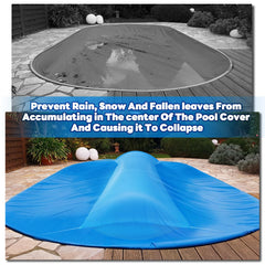 GJQ pillow next to measuring tape for size comparison showing fit for large pools