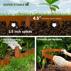 GJWCVL side profile of edging shows 4.5 inch height and benefit clean separation