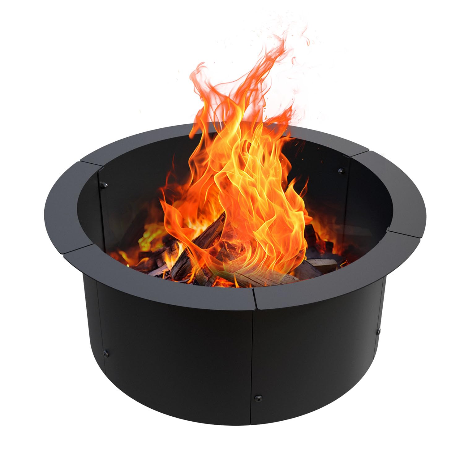 GJWCVL front view of full fire pit ring showing durable construction and clear fire area benefit