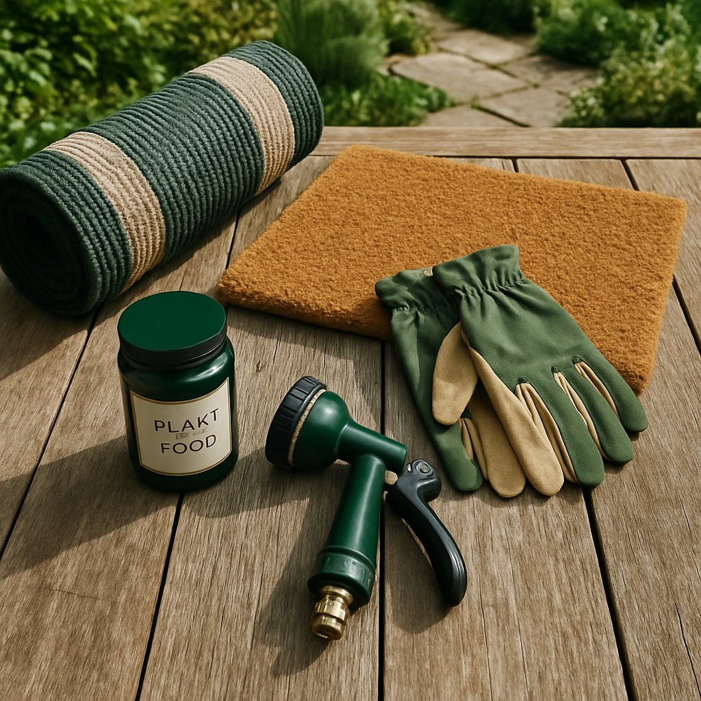 Best sellers — curated garden essentials flat-lay on oak boards