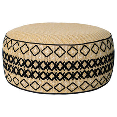 GLADTRAX front view of inflated ottoman showing embroidered finish and stable base