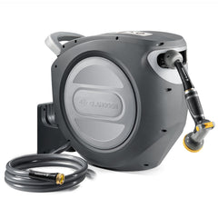glahoden front wall mount reel showing compact storage and rugged housing