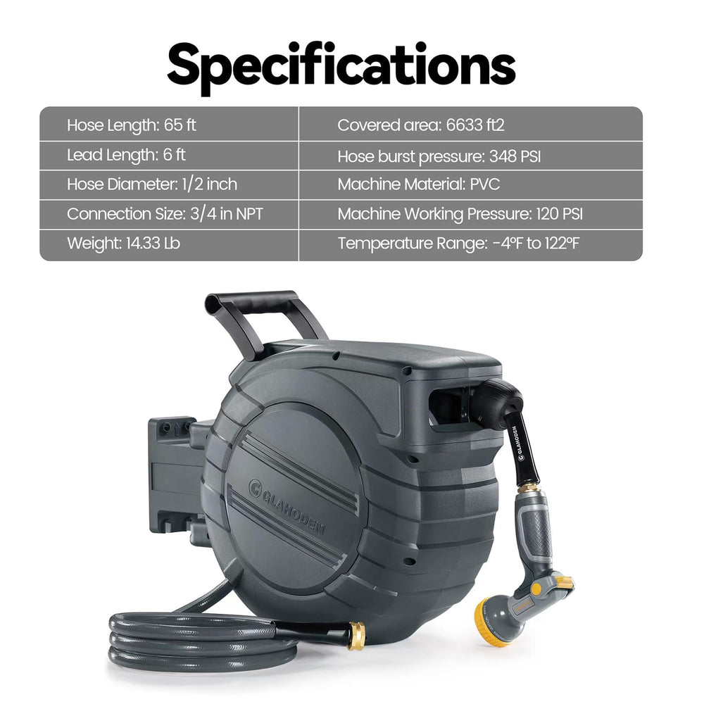 glahoden lifestyle patio watering scene showing neat, tangle-free hose