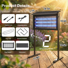 Glamvibe Salon closeup of lamps and 3,500V grid for strong insect elimination
