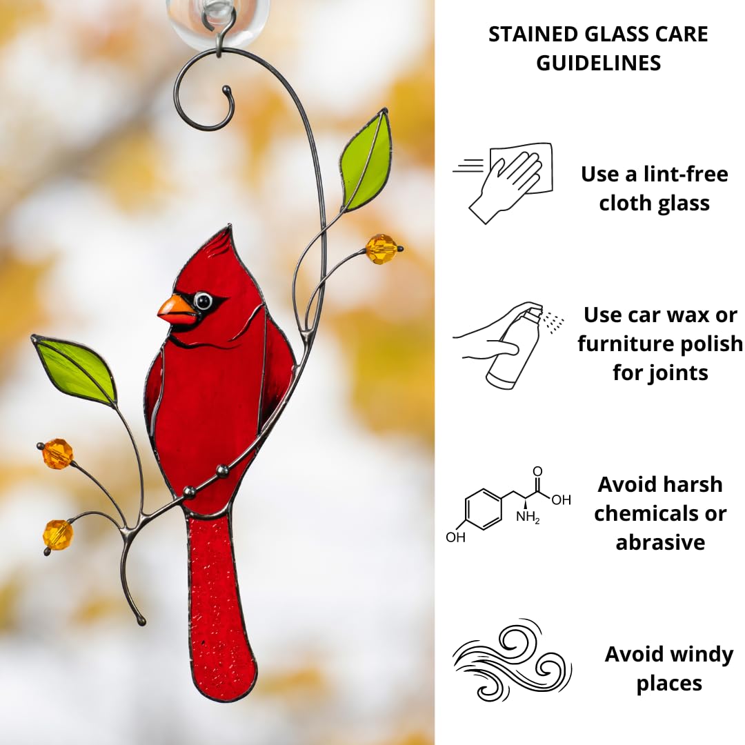 Glass Art Stories backlit window ornament creating warm colored glow