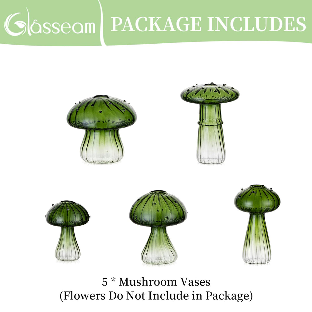 Glasseam mushroom jars used as event table decor offering whimsical charm