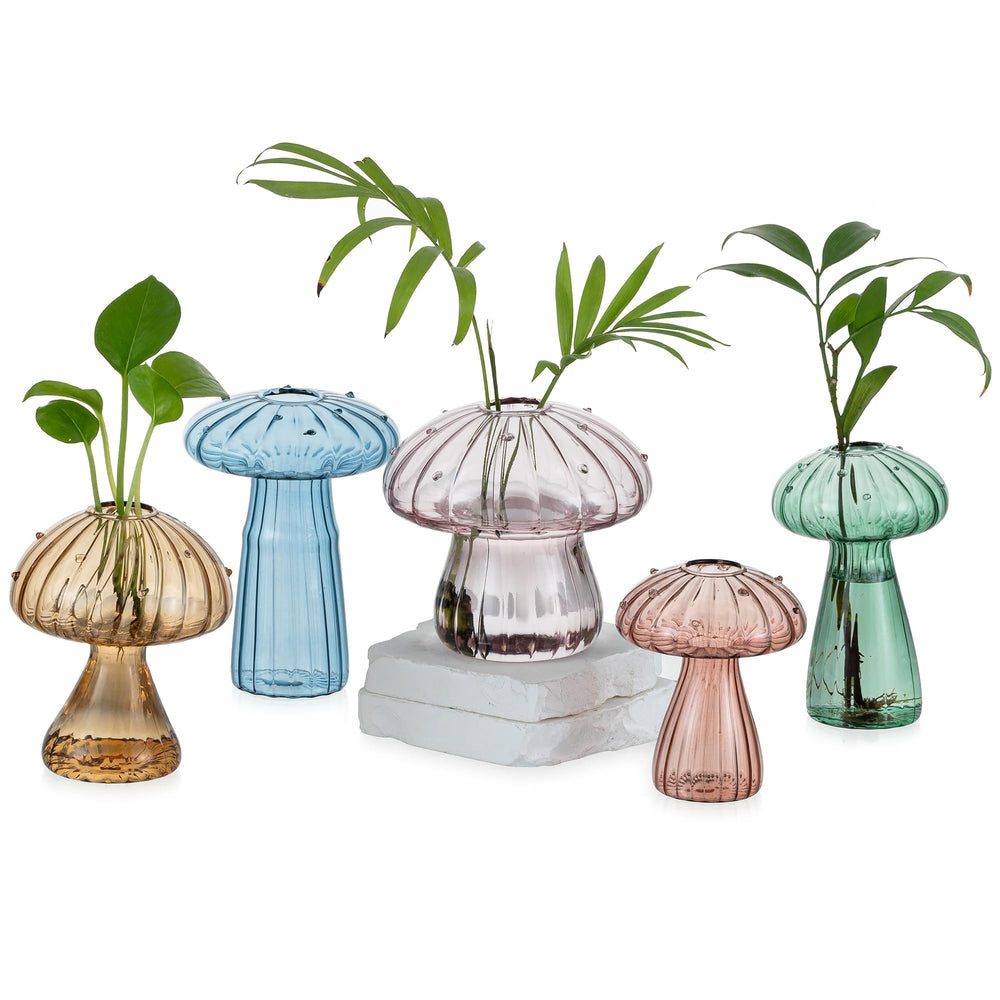 Glasseam mushroom vases styled as a seasonal centerpiece adding festive decor benefit