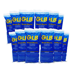 GLB Supersonic front pack showing 1-pound bag and clear dosing info for fast pool sanitation