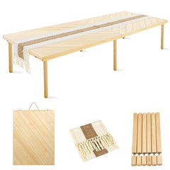 GLDZI front view full-length table showing seating for eight and boho style