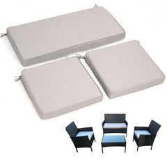 GleamFolly front view of three cushions showing neat fit and neutral color benefit