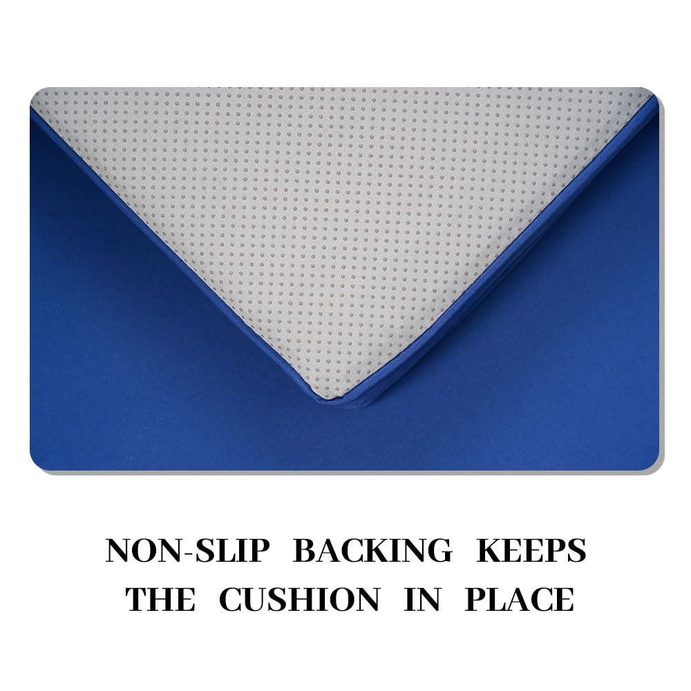 GleamFolly cushions beside measuring ruler showing accurate 36x18x2 and 18x18x2 sizing