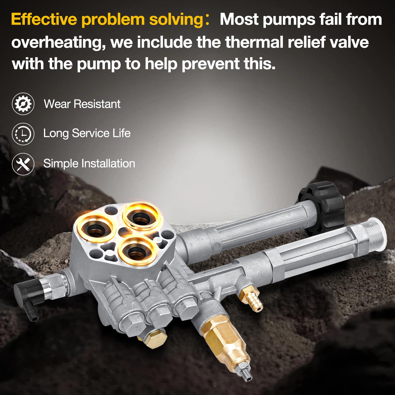 Gledewen AR43361 close-up of unloader valve showing smooth operation benefit
