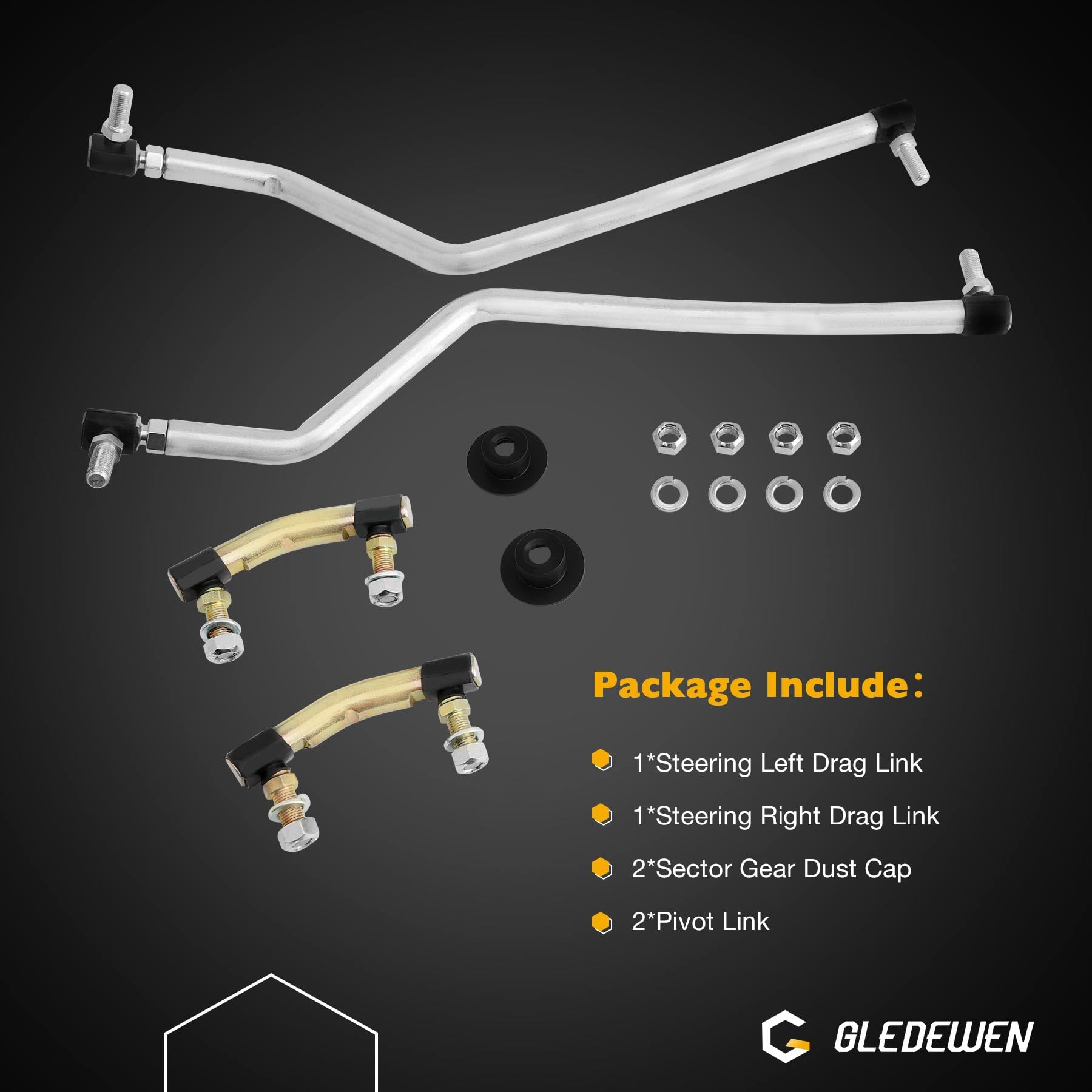 Gledewen packaging with parts laid out for easy identification and installation