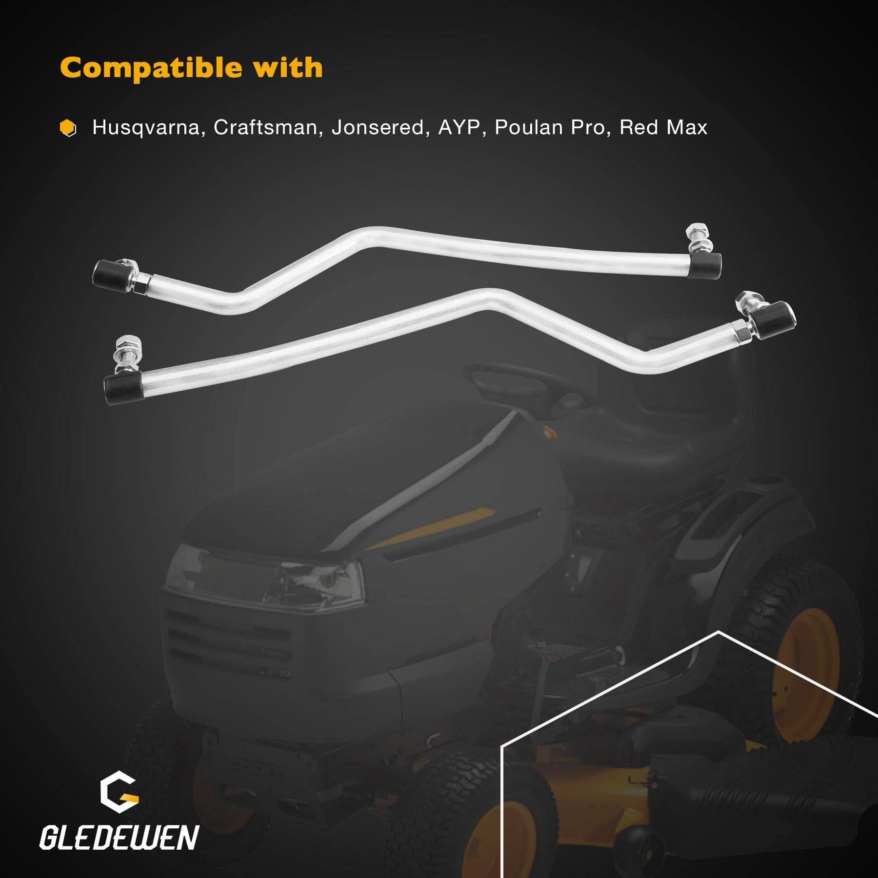 Gledewen drag link beside ruler showing correct sizing for fitment accuracy