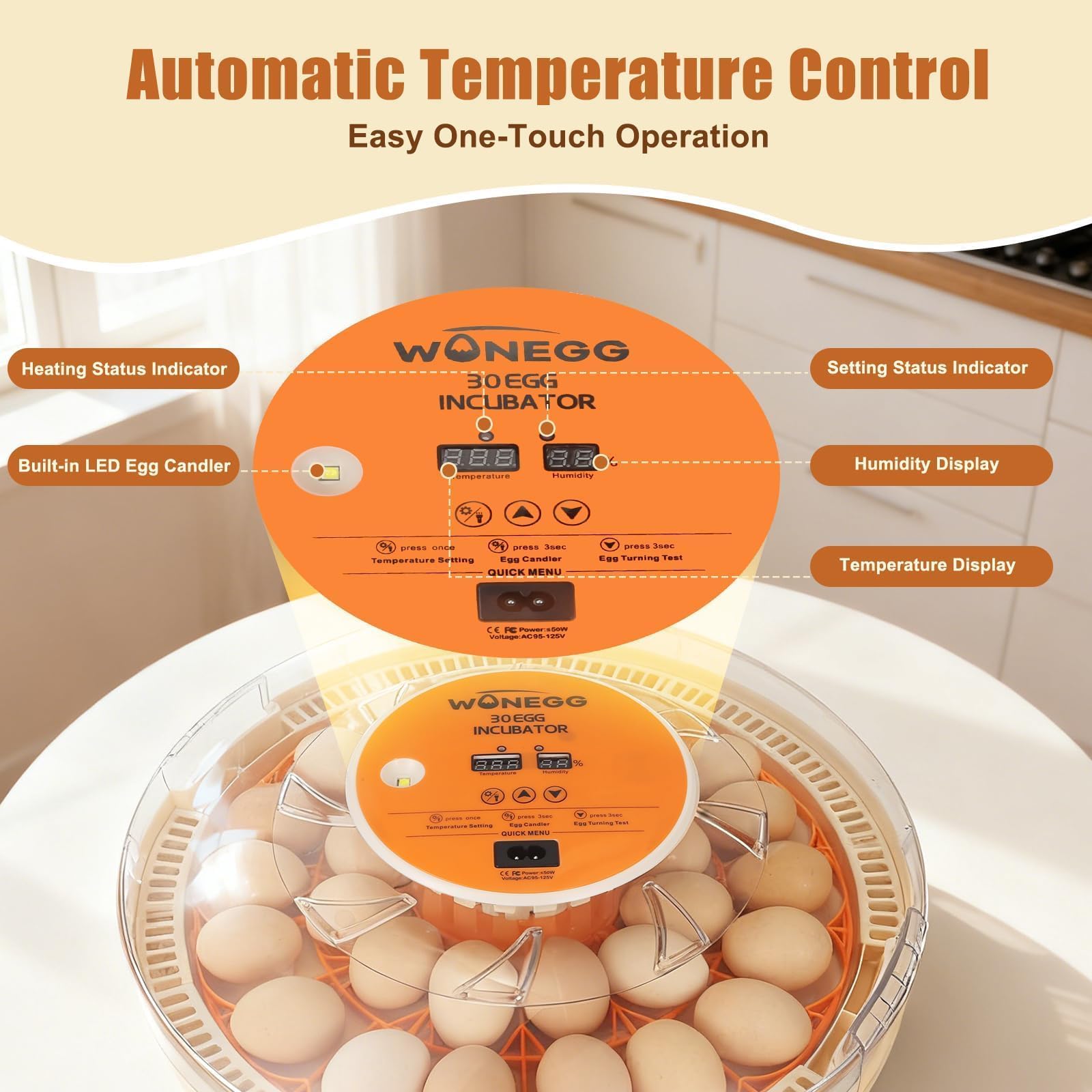 GleeGearNex automatic turning mechanism ensuring even embryo movement