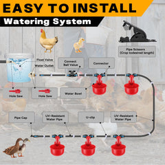 Gleom tubing laid in a coop showing layout flexibility and even water delivery