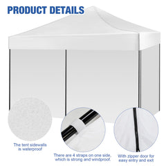 GliCraft hook-and-loop attachment detail fastening to canopy leg for quick setup