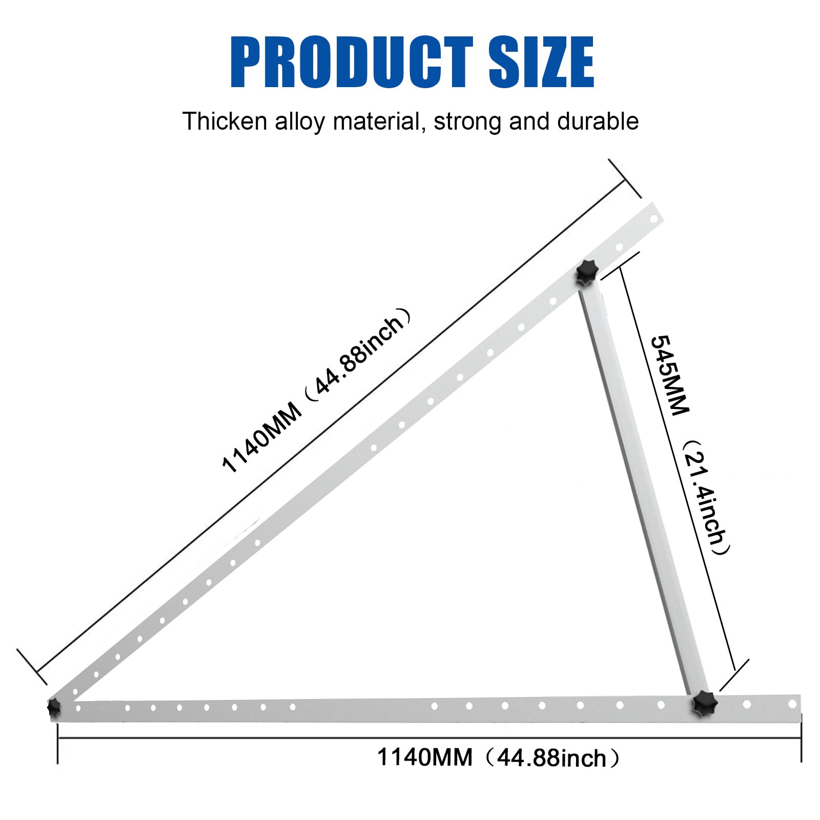 GLIESE POWER rails beside measuring tape showing 45 inch scale benefit