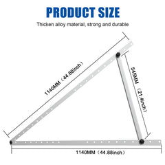 GLIESE POWER rails beside measuring tape showing 45 inch scale benefit